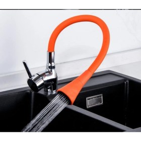 Resim Esnek Silikon Musluk Başlığı - Kıvrılabilir ve Oynar Başlıklı, Musluk Uzatma Aparatı | Mutfak ve Banyo Bataryaları Için Ayarlanabilir Su Yönlendirici 52 cm Kırmızı 