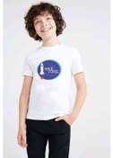 Resim Nasa Space Force Uzay Baskılı Unisex Çocuk Beyaz T-Shirt 
