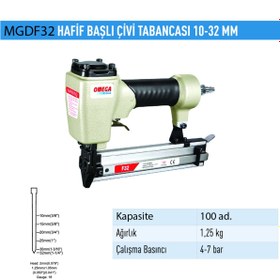 Resim Omega Mgdf32 Hafifbaşlı Çivi Tabancası 10-32mm 
