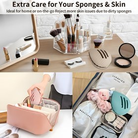 Resim 1 adet Makyaj Süngeri Saklama Çantası - Taşınabilir, Nefes Alabilen, Toz Geçirmez Düzenleyici, Makyaj Süngeri ve Pudra Süngeri için, Kokusuz, Evde veya Hareket Halinde Kullanım İçin İdeal, Makyaj Aracı Saklama|Kompakt Saklama|Güvenli Kapatma, Makyaj Düzenleyici Saklama 