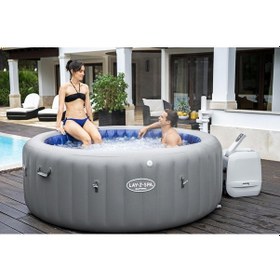 Resim Lay-z-spa 6001t Santorini Smart Hydrojet Pro Enerji Tasarruflu Şişme Spa Havuzu, Mobil Uygulama Kontrollü, 5-7 Kişilik Gri 