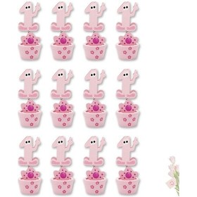 Resim 1 Yaş Figürlü Notluk, 12 Adet - Pembe 
