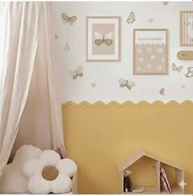 Resim metadesign Boyanabilir ahşap duvar paneli çıtası CNC kesim (41 cm) ham mdf 41 x 6 