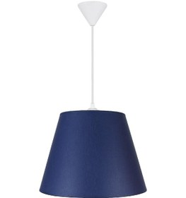 Resim Şenay Aydınlatma Konik Tekli Kumaş Avize Sarkıt-Lacivert 