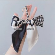 Resim Silver1 Gıoıo Yeni Ipek Eşarp Anahtarlık Kişiselleştirilmiş Inci Papyon Çanta Çekicilik Dokuma Anahtarlık (Yurt Dışından) 