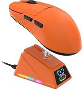 Resim coverzone AJAZZ AJ-179 Apex 42000 DPI Manyetik Şarj İstasyonu TFT Ekranlı Mouse PAW 3950 Sensör 8K Dongle (Turuncu) 