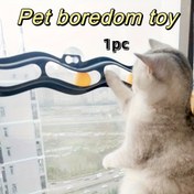Resim Kediler için oyuncaklar, Pencere kenarı kedi oyuncakları duvar oyuncakları, Kedi top izleme topu kedi emme topu dalgalı top ile kedi oyuncakları 