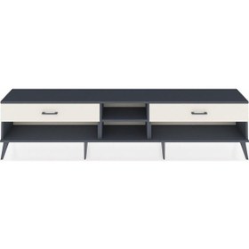 Resim Arges Tv Ünitesi Tek Raflı 2 Çekmeceli 220x30x51 Antrasit-antrasit/aytaşı Antrasıt/aytası - Antrasıt 