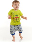 Resim Denokids Super Dino Erkek Bebek T-shirt Kapri Şort Takım 
