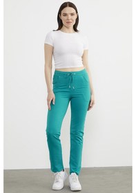 Resim Cepli Düz Paça Eşofman Altı Petrol 001 