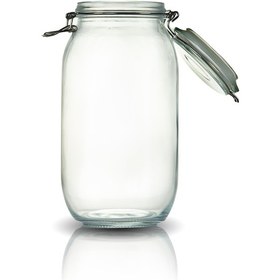 Resim Korken Kavanoz 2000 Ml Vakumlu Kilitli Cam Saklama Kavanozu Şeffaf 