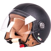 Resim Sway 701 Yarım Kask Deri Siyah Renk 