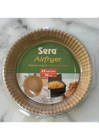 Resim Airfryer Pişirme Kağıdı Hava Fritözü Airfryer Firitözü Airfryer Yağsız Firitöz 25 Adet - 16 Cm Doğal Renk 