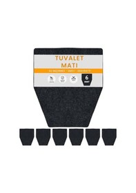 Resim Kaydırmaz Yıkanabilir Tuvalet Halısı Emici Su Geçirmez Koku Tutmaz Dayanıklı Pisuvar Matı 6'lı 44x53 Siyah 