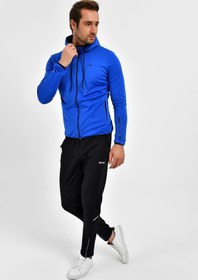 Resim Erkek Mavi Outdoor Dalgıç Kumaş Kapşonlu Eşofman Takımı 