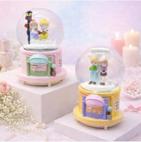 Resim Büyük Boy Mutlu Aşıklar Tasarımlı Kar Küresi Tg-v 12466 