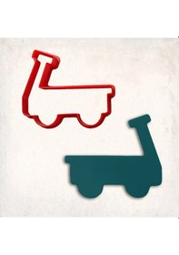 Resim Vagon Kurabiye Kalıbı Şekillendirici Kopat KIrmızı 