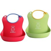 Resim Bebek Önlüğü Dökülme Önleyici Boyun Silikon Hazneli Beslenme Mama 