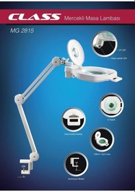 Resim Class Mg-2815 Masa Üstü 81Ledli Büyüteç 5X 20X Dokunmatik Anahtar 