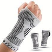 Resim Erkekler ve kadınlar için uygun olan nefes alabilen ve ter geçirmez spor bilekliği, çekme kapatma, el yıkama, basketbol, tenis, halter, fitness ve ev işleri için uygundur 