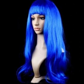 Resim TE Dükkan Buğz Mavi Renk Uzun Parti Peruğu 