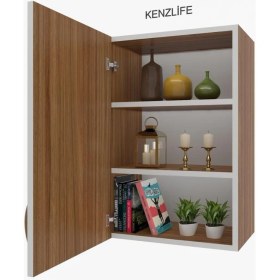 Resim Kenzlife mutfak dolabı irem 090.060.32 cvz 2 raflı kapaklı ofis banyo kiler evrak kitaplık 