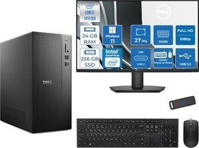Resim Dell Tower ECT1250 Intel® Core™ İ7-14700 24GB Ddr5 256GB SSD Intel® UHD Graphics 770 WIN11PRO +27" Monitör Tower Masaüstü Bilgisayar 27RPLSR007P06+ZETTAUSBBELLEK 