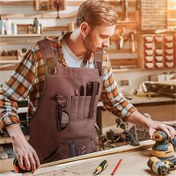 Resim Erkekler ve Kadınlar için Ayarlanabilir Askılı Dayanıklı Polyester Çok Cepli Fırça - Ahşap İşleri, Elektrikçiler ve DIY Projeleri için İdeal Kahverengi 