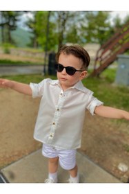 Resim favorimkids Kısa Pamuklu Bebek Keten Gömlek 