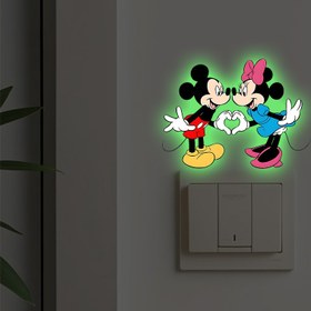 Resim 1 adet Disney Mickey Mouse Neon Aşk Duvar Stickeri - Karanlıkta Parlayan PVC Sanat Deko Stili, Kendinden Yapışkanlı Düzensiz Şekil, Yatak Odası, Oturma Odası, Banyo, Mutfak Dekoru - İç/Dış Mekan Kullanımı, Doğum Günü ve Tatil Hediyesi, Ev Dekoru 