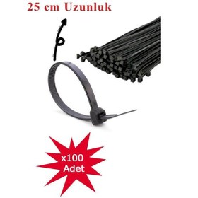 Resim Rutter 3.6x250 Mm Siyah Kablo Bağı 100 Lü Extra Dayanıklı Plastik Cırt Kelepçe Rt-3106 