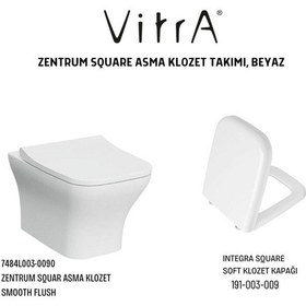 Resim Zentrum Square Asma Klozet, VitrA Integra Square Klozet Kapağı 191-003-009 