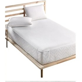 Resim Divanev Yastık Kılıflı Pamuk Alezi 160x200 Cm Çift Kişilik Alez Ve 2 Adet Alez Yastık Kılıfı Beyaz 