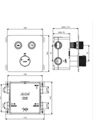 Resim Eca Termostatik Ankastre Duş Bataryası Sıva Üstü-Sıva Altı 2 Yollu 102101402 
