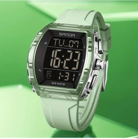 Resim Cloud011 Sanda Erkek Digital Su Geçirmez 5atm Led Ekran Spor Kronometreli Silvery Green Diğer 