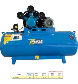 Resim Puma 500 Lt Pistonlu Hava Kompresörü 8 Bar 3 Piston Döküm Kafa Yağlı 380 V 