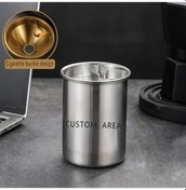 Resim Xuweiwei 5pcs Silvery Paslanmaz Çelik Sinek Önleyici Kül Tablası Ev Araç İçi Yüksek Görünüm 