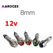 Resim Ic-225 12V 8Mm Sinyal Lambası Metal Led Lamba 5 Adet-Mavi 