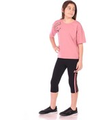 Resim Toontoy Kız Çocuk Smile Keep Baskılı Kaprili Takım Gül Kurusu 