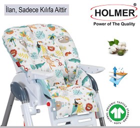 Resim Holmer Leke Tutmaz Organik Mama Sandalyesi Minderi ve Kılıfı Max-T Su Yeşili 