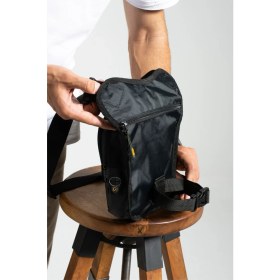 Resim Kasva Deri Impertex Suya Dayanıklı Kumaş Bacak Çantası, Motorsiklet Kuryelere Uygun Bel Bacak Çantası 