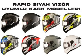 Resim Ncr Rapid Kask Siyah Vizör Camı Standart 