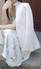 Resim Saten V Yaka Blazer - Siyah / M 
