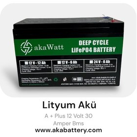 Resim Akawatt Lityum Akü 12v 12ah Lityum Lifepo4 Batarya 