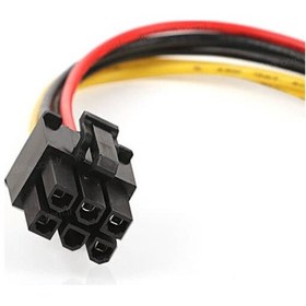 Resim 4 Pin Molex To 6 Pin Ekran Kartı Power Güç Kablosu Bakır - 15Cm 