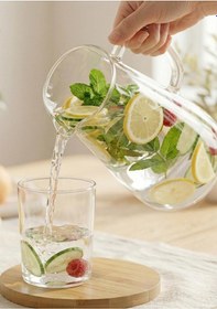 Resim Dtox Süzgeç Metal Kapaklı Borosilikat Cam Sürahi 1.7 Litre 