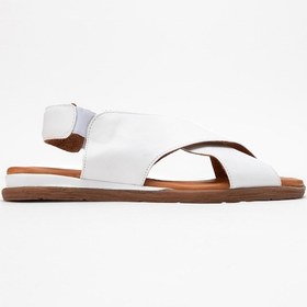Resim Luvishoes 706 Hakıkı Derı Beyaz Cılt Kadın Sandalet Beyaz 