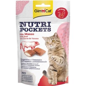 Resim Gimcat Nutri Pockets Kedi Ödülü Biftek Malt 60 G 