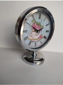Resim Krom Renkli Metal Ofis Salon Masa Saati 25*20 cm 