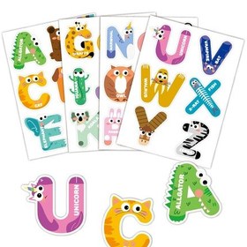 Resim 26 Renkli Su Geçirmez Karikatür Çocuklar Erken Eğitim Dekorasyon İngilizce Alfabe Sticker 2 Set 